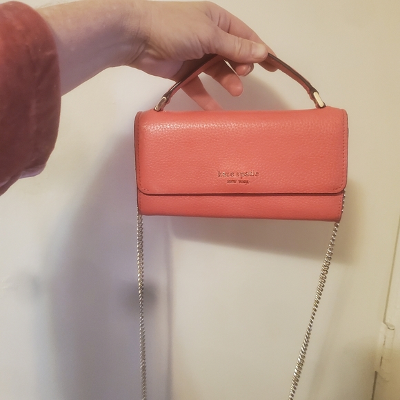 Kate Spade New York Roulette Top Handle Crossbody Bag. Peach Melba - Picture 8 of 16